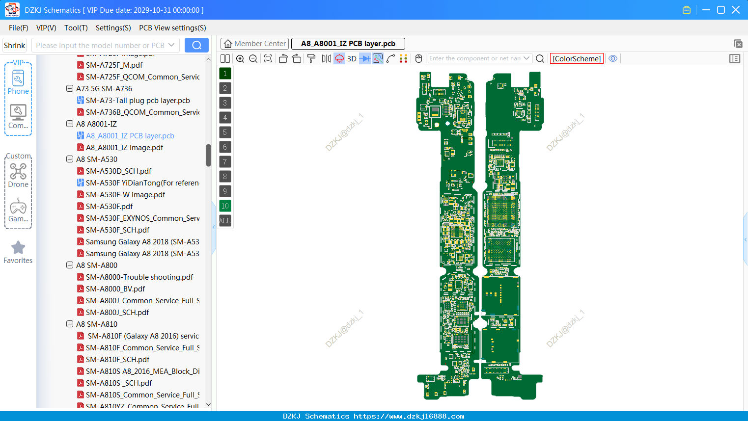 Samsung A8_A8001_IZ PCB Layer